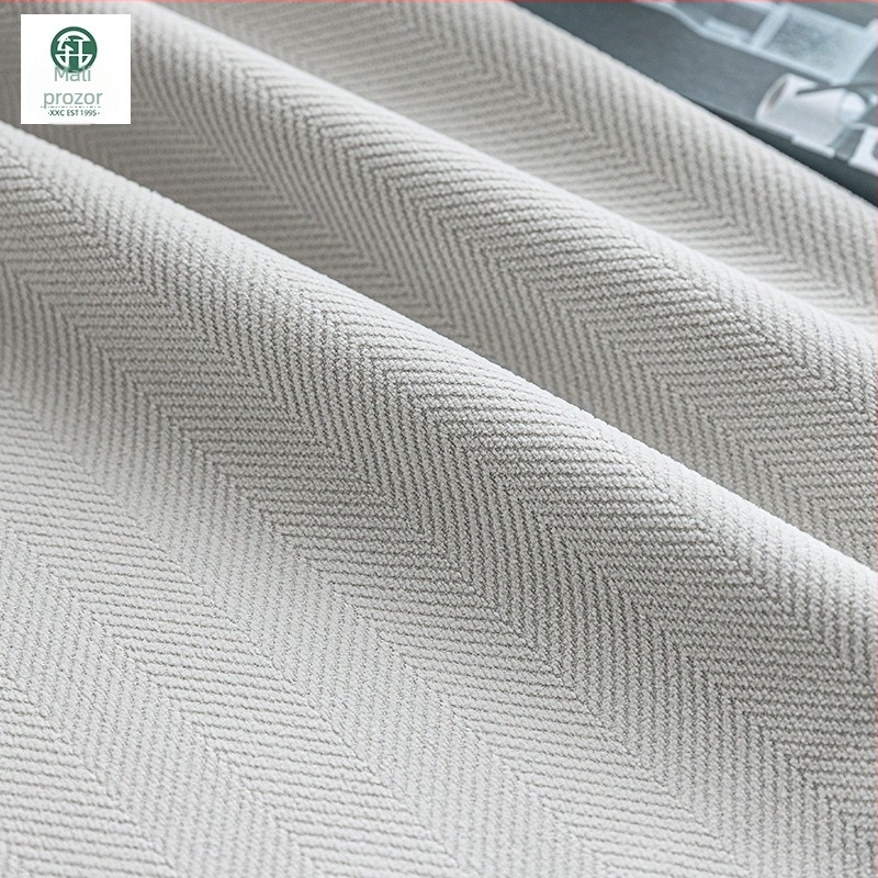 Zatemnjivački zavjese platno, chenille s uzorkom herringbone, 100% poliester, jacquard i flocking, prilagodljivo