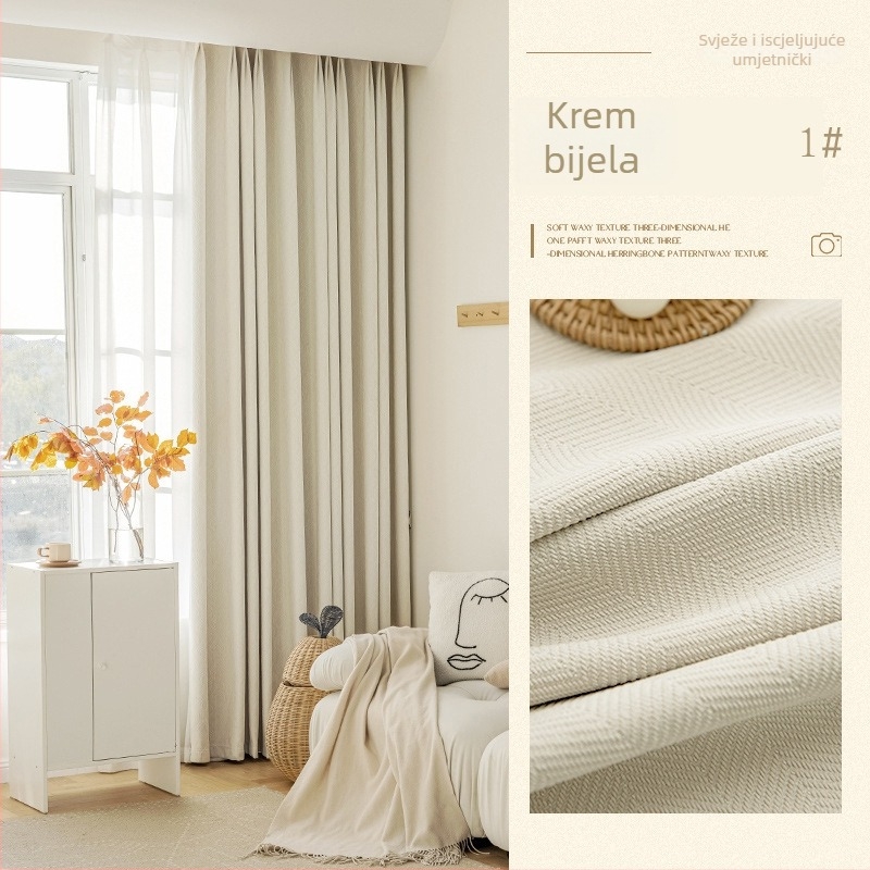 Zatemnjivački zavjese platno, chenille s uzorkom herringbone, 100% poliester, jacquard i flocking, prilagodljivo