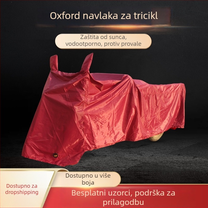 Pokrov kiše za tricikl - Oxford tkanina, mogućnost prilagodbe, zaštita od kiše i sunca