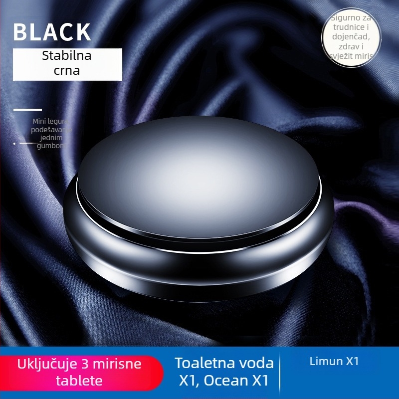 Automobilska aromaterapija – čvrsti balzam s metalnom bazom, 10–20 ml, miris musk chypre, isparavanje 61–90 dana, postavljanje: tip sjedala