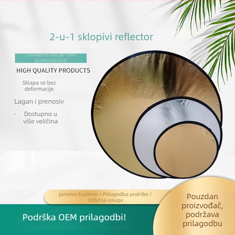 Prijenosni dvostruki reflektor s panelom za keying za fotografiju i prijenos uživo — 350 g, visokokvalitetna tkanina