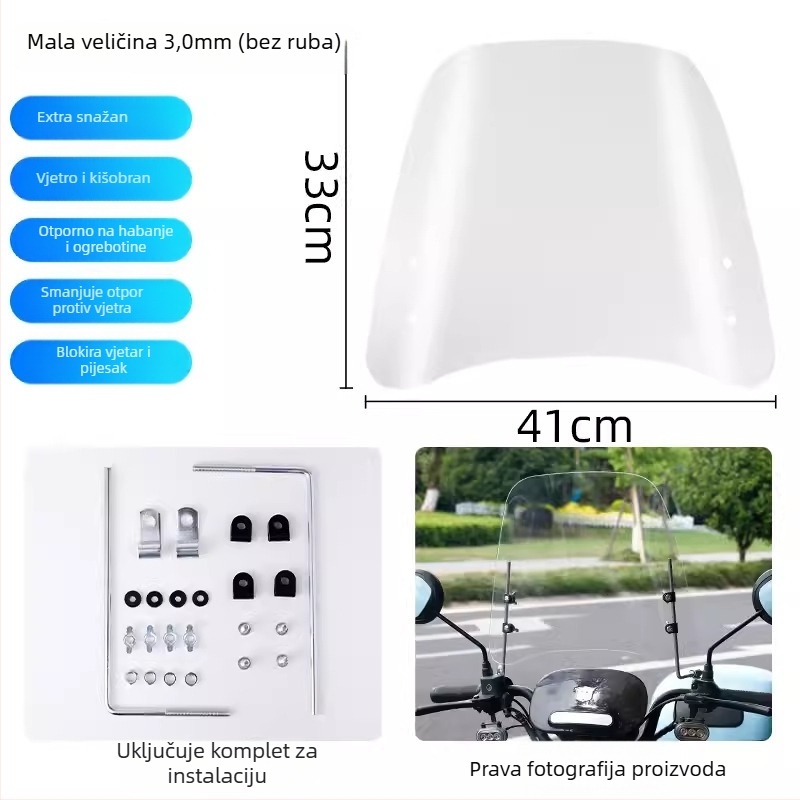 Poklop vjetrobrana za električni skuter, PC materijal, ispis logotipa