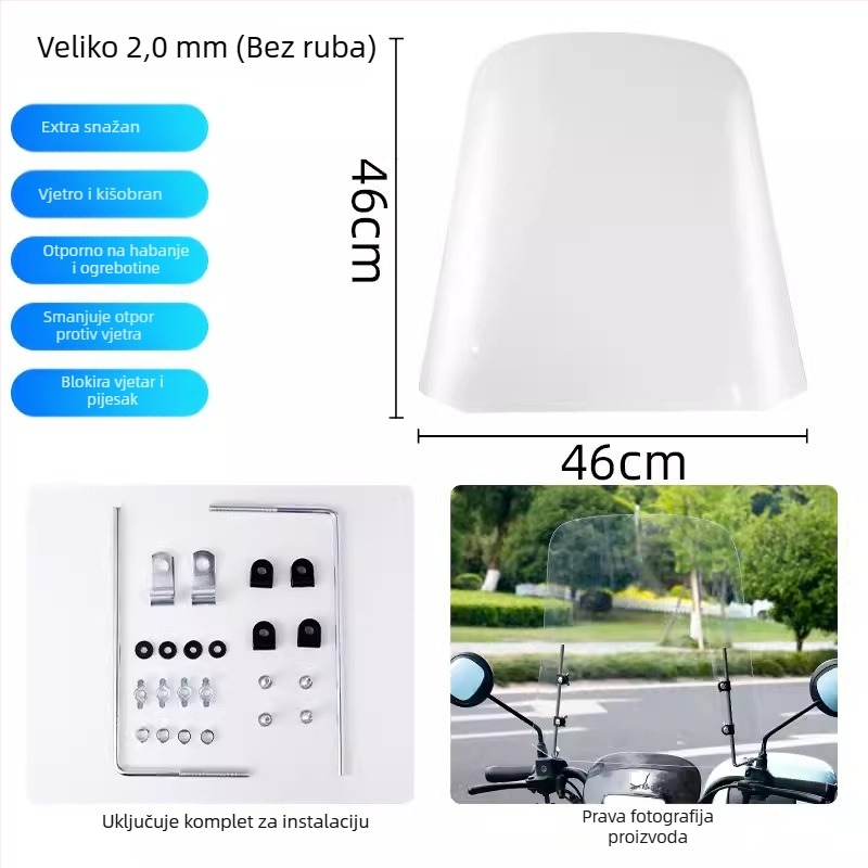 Poklop vjetrobrana za električni skuter, PC materijal, ispis logotipa