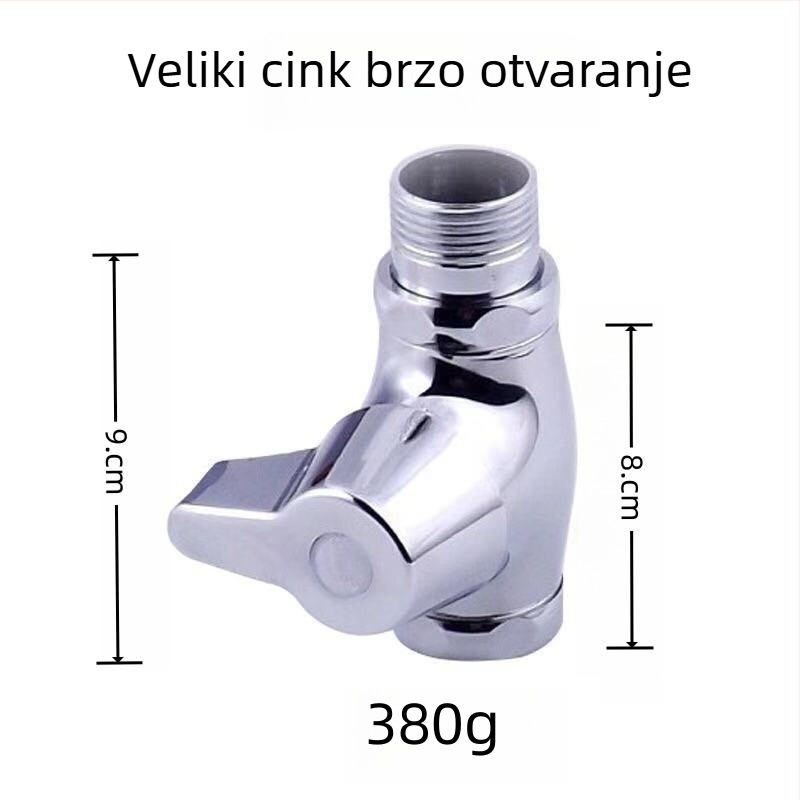 Brzo otvarajući splakivač za squat WC, izlaz 1 inč, 15 s ispiranja, bakreni materijal, bez električne struje