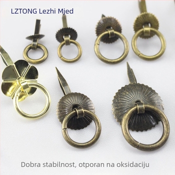 Držač za vrata ormarića s prstenom za vuču, bakar premazano željezo, stil Novi kineski stil, marka Copper, Electroplating Qinggu prsten za vuču