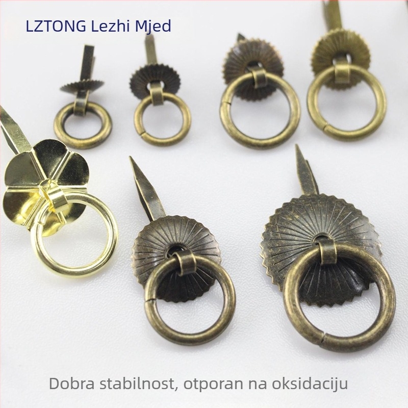 Držač za vrata ormarića s prstenom za vuču, bakar premazano željezo, stil Novi kineski stil, marka Copper, Electroplating Qinggu prsten za vuču