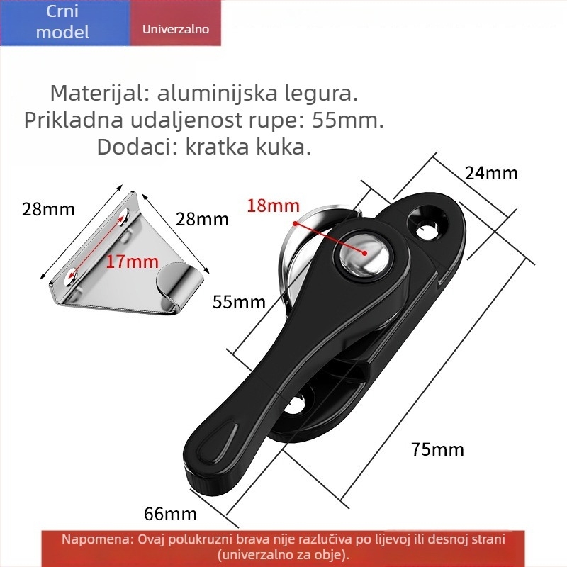 Crescent lock — model Z5LW9_1637382257207; materijal: nehrđajući čelik; marka: The First Force; stil: moderni i minimalistički; univerzalna upotreba.