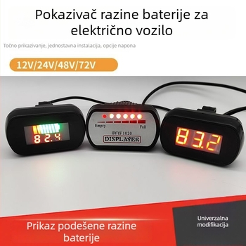 Zaslon napona baterije električnog vozila i mjerač snage 24-60V