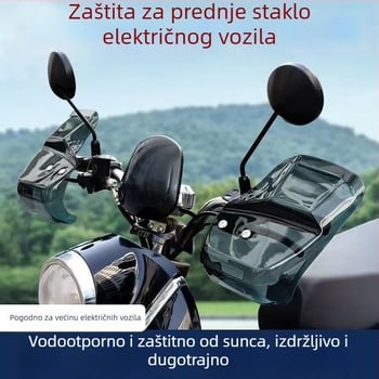 Zaštita za ruke električnog vozila s vjetrobranskim staklom, produženjem upravljača, vodootpornim rukavicama i zaštitom od sunca