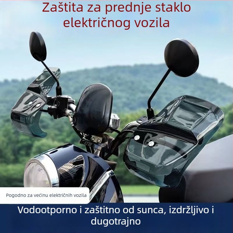 Zaštita za ruke električnog vozila s vjetrobranskim staklom, produženjem upravljača, vodootpornim rukavicama i zaštitom od sunca