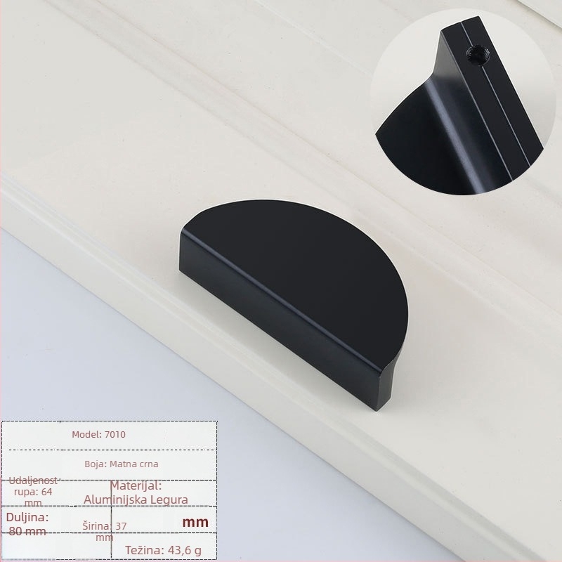 Baoma 7010 ručka za ormariće i ladice, aluminijski profil, oksidacijski završetak, stil Light Luxury, model 7010, pogodna za vrata ormarića, garderobe, ormariće za cipele, ladice