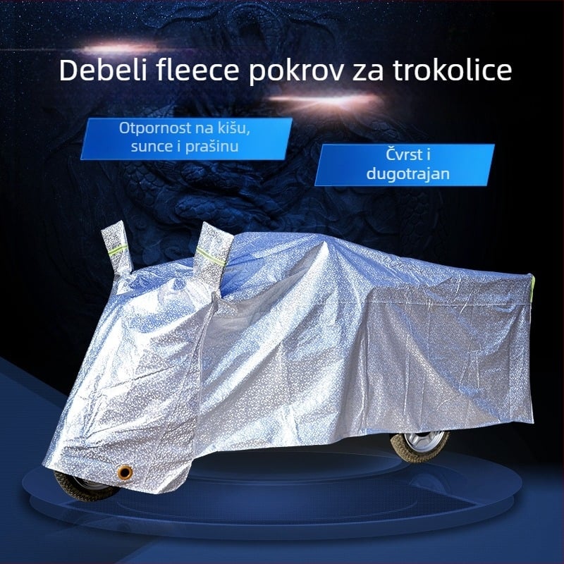 Pokrov za električni tricikl – kiša, UV zaštita, aluminijski film, 1,5 kg, prilagodljivo, za 1,6–2,8 m