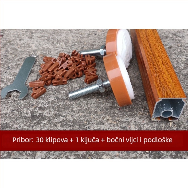 Šipka za beaded zavjese - bez bušenja, teleskopska aluminijska šipka za rimske zavjese uz montažni pribor