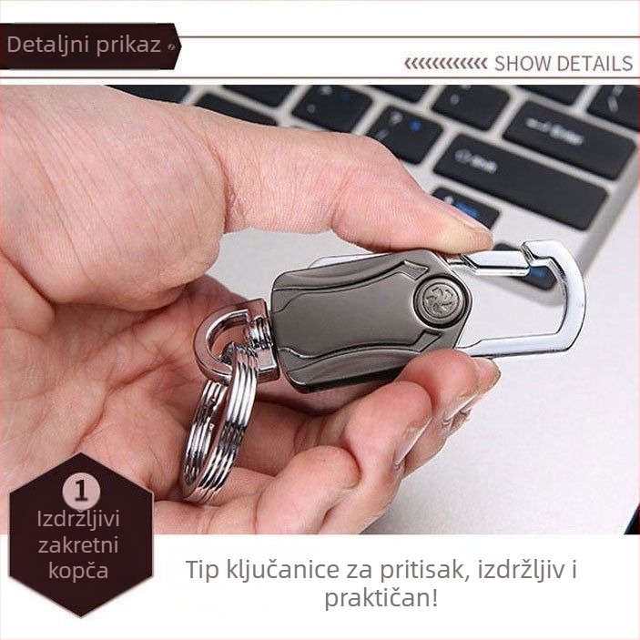 Kljucni lanac od cinkovog legura s otvaračem boca i žiroskopskim dizajnom prsta – jednostavan moderni stil za ključeve automobila, model 2023