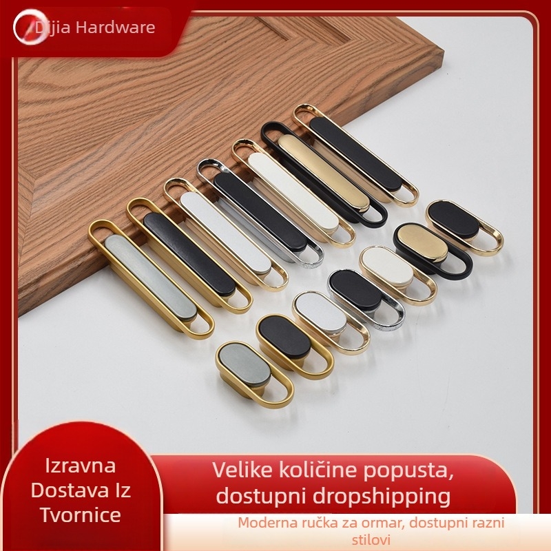 Luksuzna ručica za vrata ormarića – cinkova legura, elektroplating, model 7822, odvojiva montaža, pogodna za kupaonske ormariće, noćne ormariće, garderobu i ladice