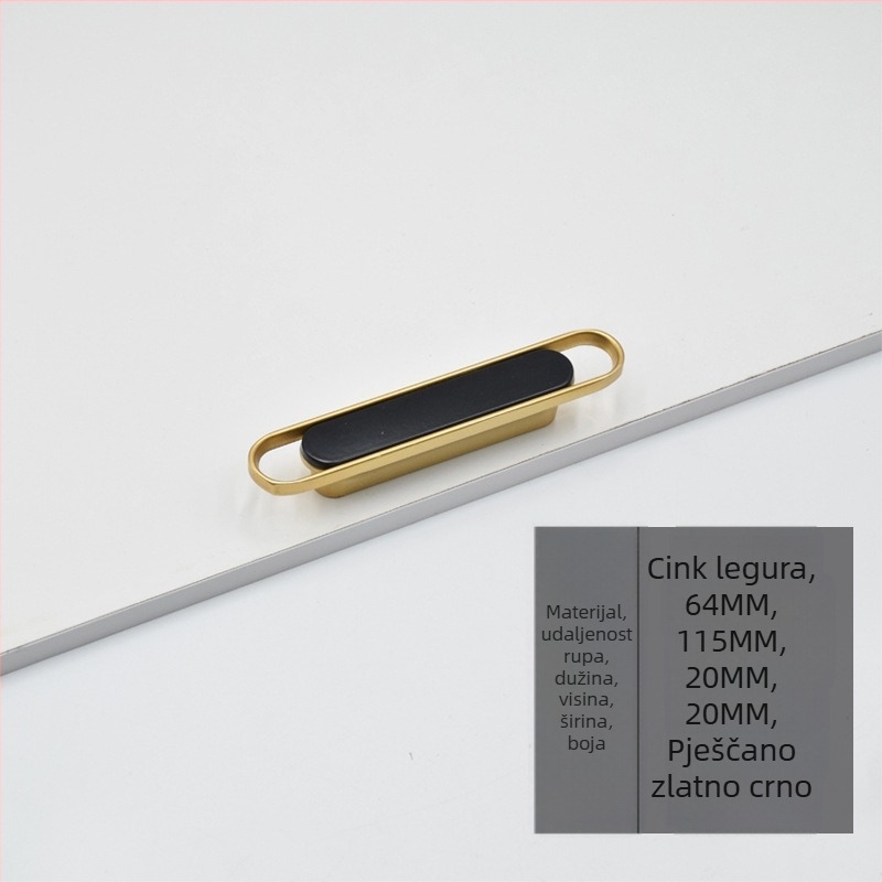 Luksuzna ručica za vrata ormarića – cinkova legura, elektroplating, model 7822, odvojiva montaža, pogodna za kupaonske ormariće, noćne ormariće, garderobu i ladice