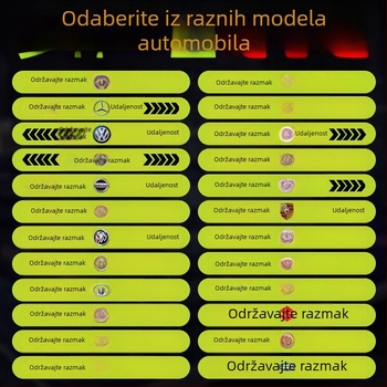Reflektirajuće auto naljepnice za stražnji i bočni dio, materijal dijamantnog razreda, ljepilo, uzorak: tekst, nije prilagodljivo