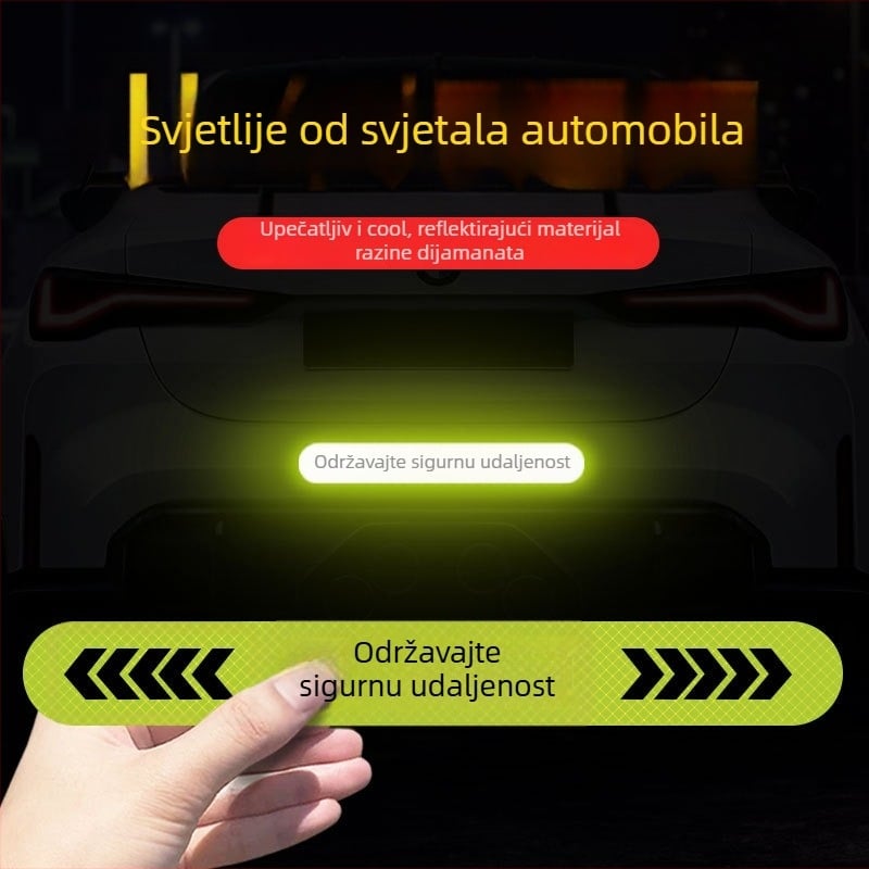 Reflektirajuće auto naljepnice za stražnji i bočni dio, materijal dijamantnog razreda, ljepilo, uzorak: tekst, nije prilagodljivo