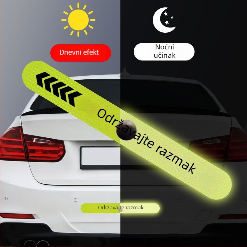 Reflektirajuće auto naljepnice za stražnji i bočni dio, materijal dijamantnog razreda, ljepilo, uzorak: tekst, nije prilagodljivo