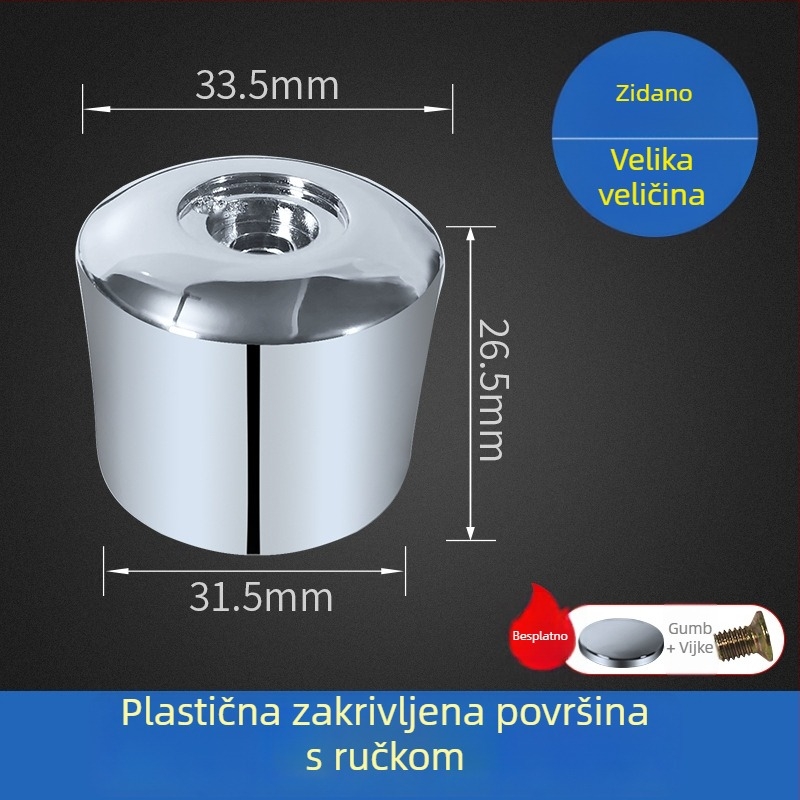 Pribor za ispiranje toaleta s odgođenim gumbom i opružnim ručnim kolom, model H865-PJ, ABS, HUARJO/Walje, tlak vode 0.3, moderan stil