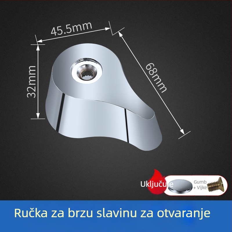 Pribor za ispiranje toaleta s odgođenim gumbom i opružnim ručnim kolom, model H865-PJ, ABS, HUARJO/Walje, tlak vode 0.3, moderan stil