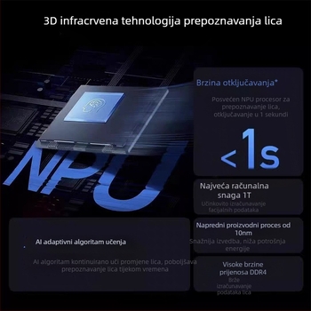 Pametna vrata zaključavanja K9 s prepoznavanjem lica i otiskom prsta, lozinka i daljinsko otključavanje – 100 pohranjenih otisaka; >100000 ciklusa otključavanja; skeniranje <0,2 s; video interkom