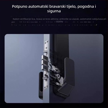 Pametna vrata zaključavanja K9 s prepoznavanjem lica i otiskom prsta, lozinka i daljinsko otključavanje – 100 pohranjenih otisaka; >100000 ciklusa otključavanja; skeniranje <0,2 s; video interkom