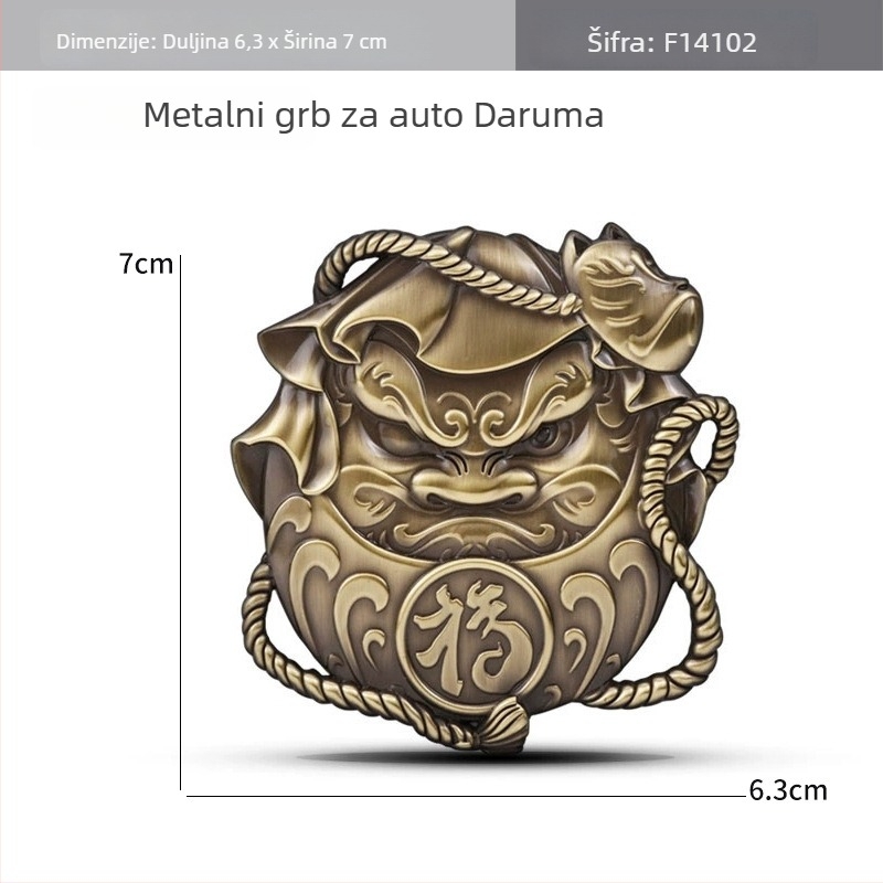 Metalna auto-emblema naljepnica, stil Damo; cinkova legura; karoserijska naljepnica; montaža ljepilom; snažno ljepilo
