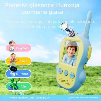 Dječji vizualni radio – Cjelovita jedinica, Model Small Animal Walkie-Talkie, Doseg do 1,5 km, 650 mAh litijska baterija, Zaslon