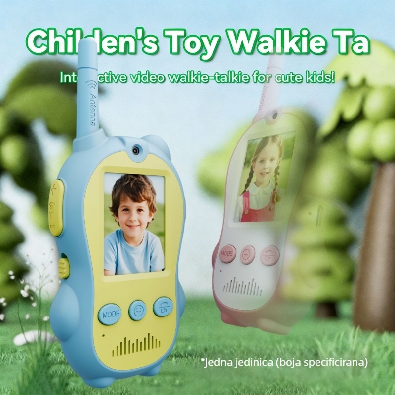 Dječji vizualni radio – Cjelovita jedinica, Model Small Animal Walkie-Talkie, Doseg do 1,5 km, 650 mAh litijska baterija, Zaslon