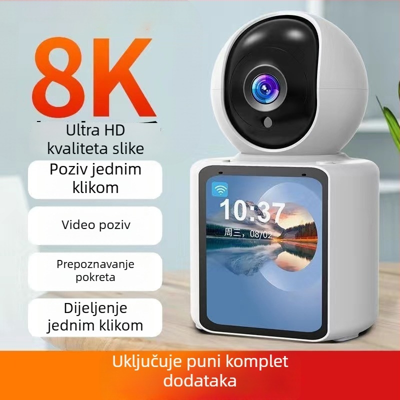 WiFi unutarnja kamera za nadzor – 360° vidno polje, dvosmjerni video, bežična, ultra jasna slika