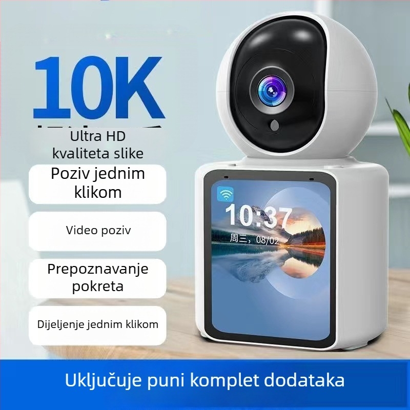 WiFi unutarnja kamera za nadzor – 360° vidno polje, dvosmjerni video, bežična, ultra jasna slika