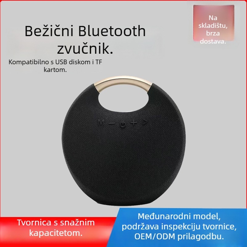Bluetooth zvučnik s ugrađenom baterijom, prijenosni — 5W, 100 Hz–20 kHz, IPX2