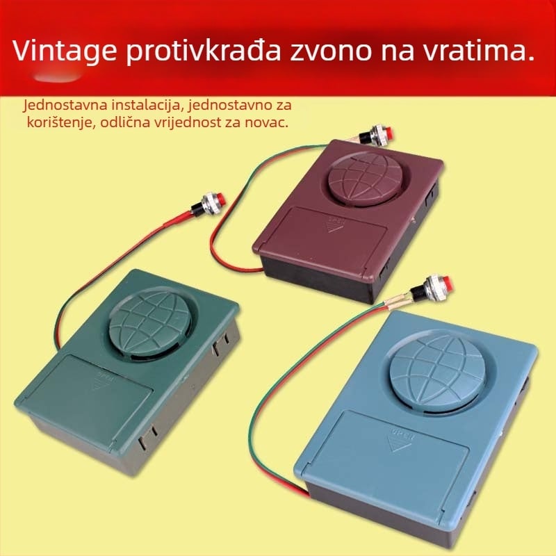 Earth zvono na vrata – žično napajanje, baterije (2x AA, 3V), Ding-Dong zvuk, za ulazna vrata, bez pametnih funkcija