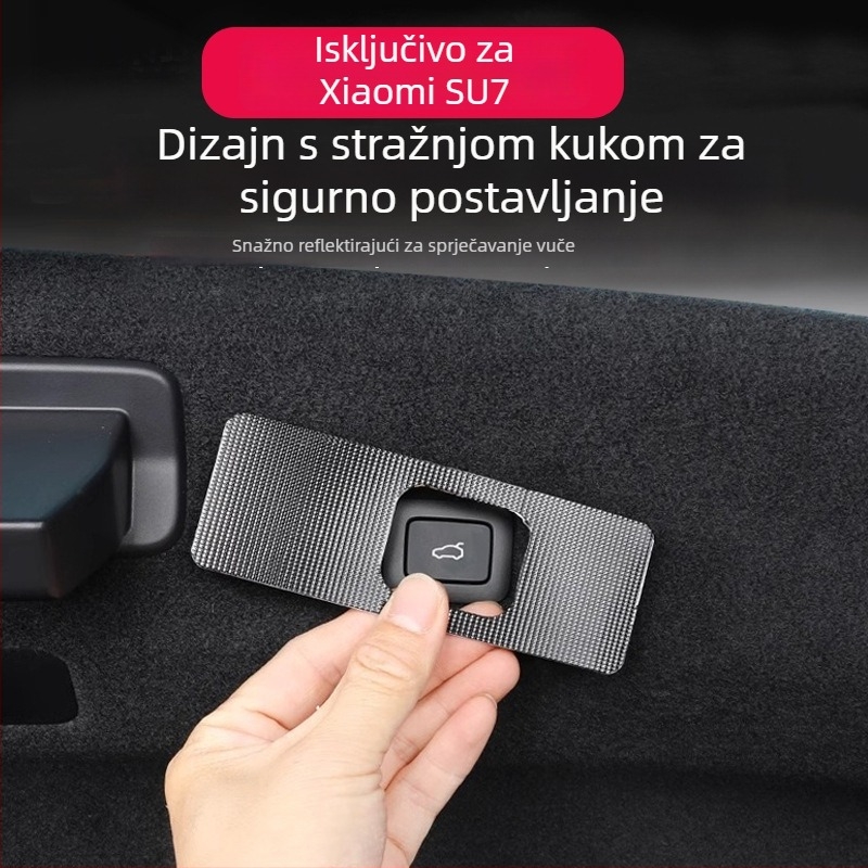 ANGTOO reflektirajuća upozoravajuća naljepnica za električna stražnja vrata Xiaomi SU7, samoljepljiva 3D naljepnica, ne povlačite ručno.