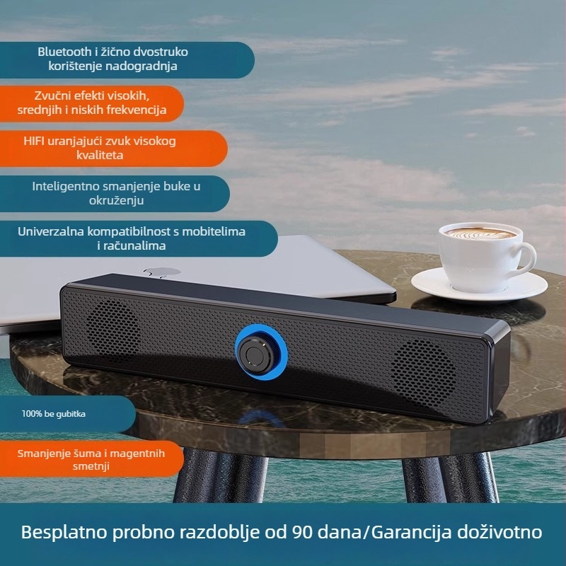 Računalni zvučnici Bluetooth, 2 zvučnika, raspon frekvencija 100 Hz-20 kHz, SNR >=70 dB, IPX5 vodootpornost