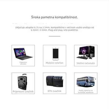 USB mikrofon za kućnu uporabu s dinamičkim elementom, model S1-105, frekvencijski raspon 20 Hz–20 kHz, SNR ≥100 dB, snaga 5 W, napon 5 V