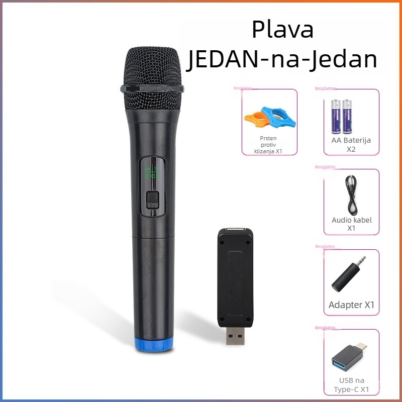 USB mikrofon za kućnu uporabu s dinamičkim elementom, model S1-105, frekvencijski raspon 20 Hz–20 kHz, SNR ≥100 dB, snaga 5 W, napon 5 V