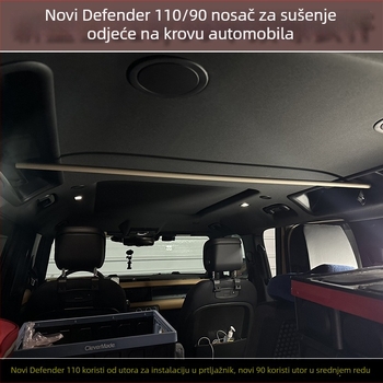 dascni aluminijski nosač za vješanje odjeće za automobil s PU presvlakom, model New Defender 110 unutarnji dodatak