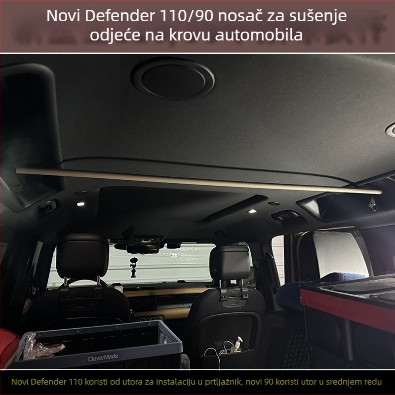 dascni aluminijski nosač za vješanje odjeće za automobil s PU presvlakom, model New Defender 110 unutarnji dodatak