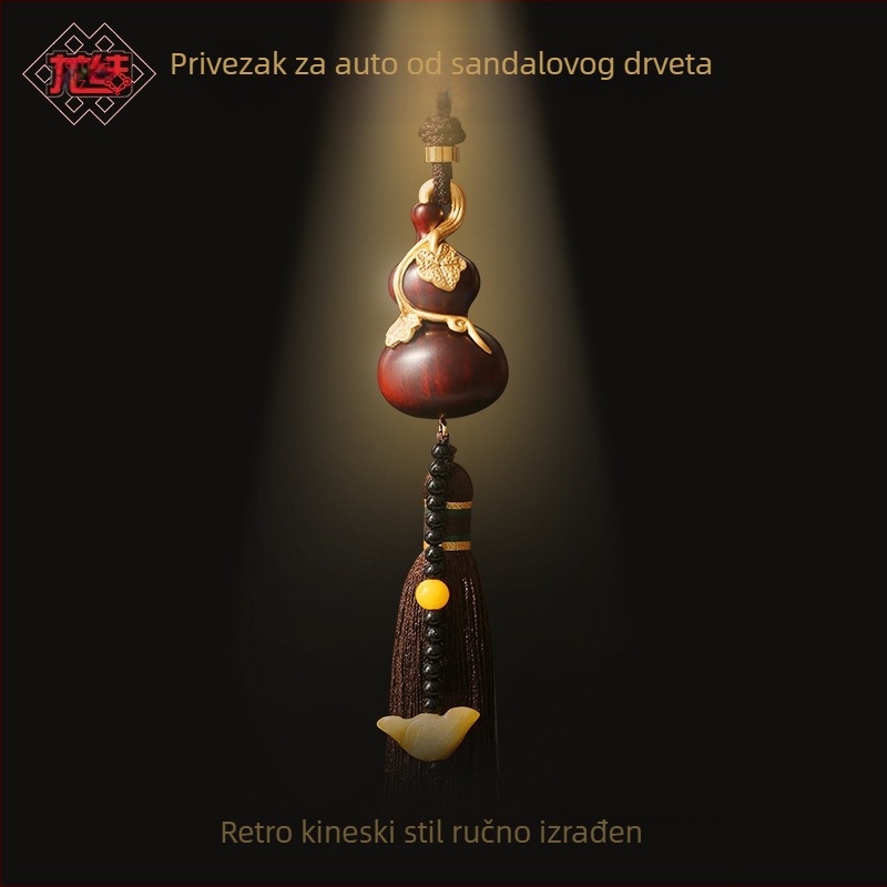 Dragon Knot automobilni interijer viseći ukras - drvo - prilagodba po narudžbi - kineski tradicionalni stil - unutarnje uređenje automobila