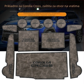 Auto vrata slot mata s unutarnjim skladišnim pretincom i podlogom za čaše – PU materijal; prilagodljivo; bez logotipa