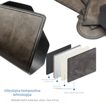 Auto vrata slot mata s unutarnjim skladišnim pretincom i podlogom za čaše – PU materijal; prilagodljivo; bez logotipa