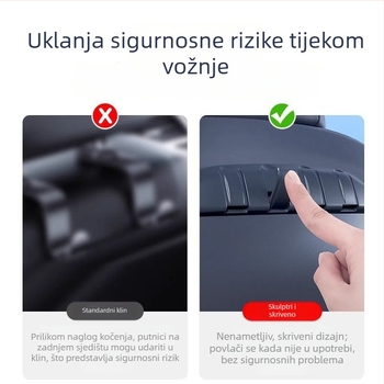 Nosač za stražnje sjedalo i unutarnje skladište za Tesla Model Y (2022–2024) – Snap-On, plastika, bočna montaža