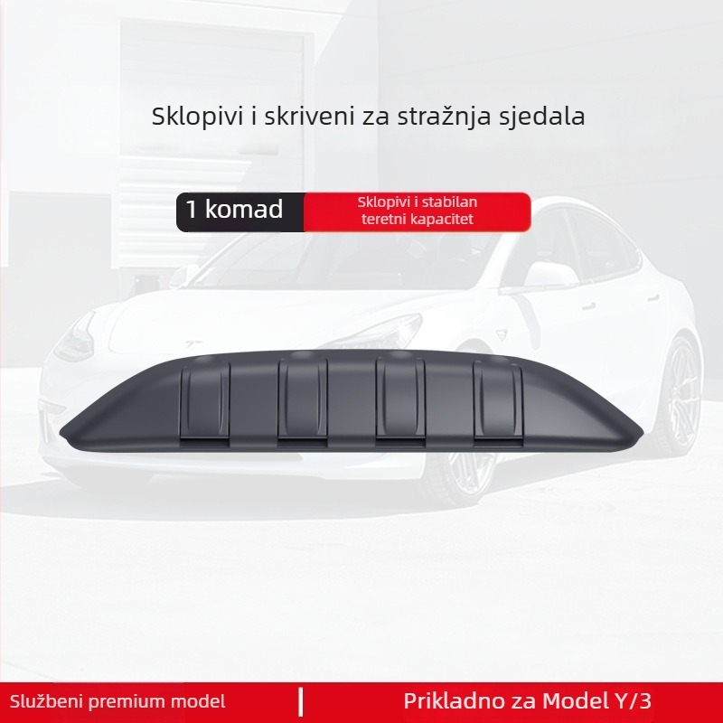 Nosač za stražnje sjedalo i unutarnje skladište za Tesla Model Y (2022–2024) – Snap-On, plastika, bočna montaža