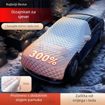 Auto zaštita od snijega za prednje staklo — aluminijska folija, univerzalno, ugradnja, produžena duljina, težina 910 g