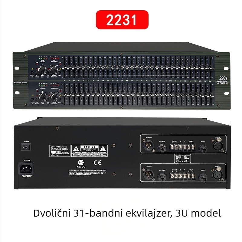 Wadeland profesionalni ekvilajzer za KTV — dvostruki 31-bandni, 220V, 3 kg