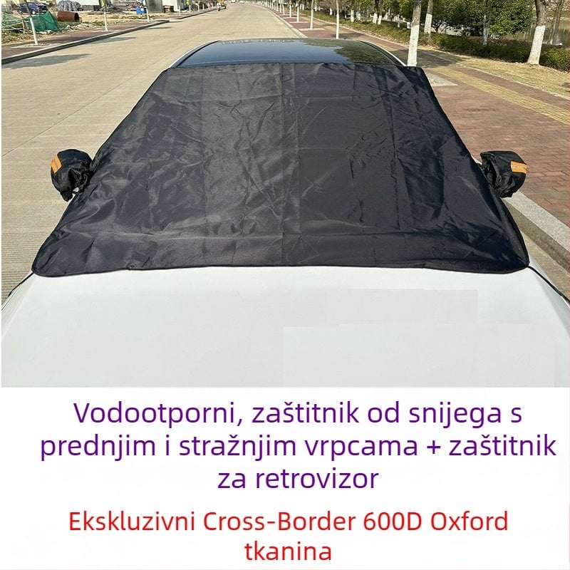 Snežni štitnik za prednje staklo automobila – Oxford 600D, vodootporan, anti-ľad, univerzalno prilagođavanje, ugrađena instalacija