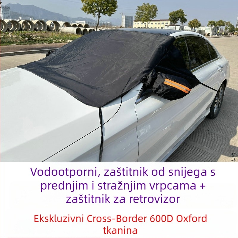 Snežni štitnik za prednje staklo automobila – Oxford 600D, vodootporan, anti-ľad, univerzalno prilagođavanje, ugrađena instalacija