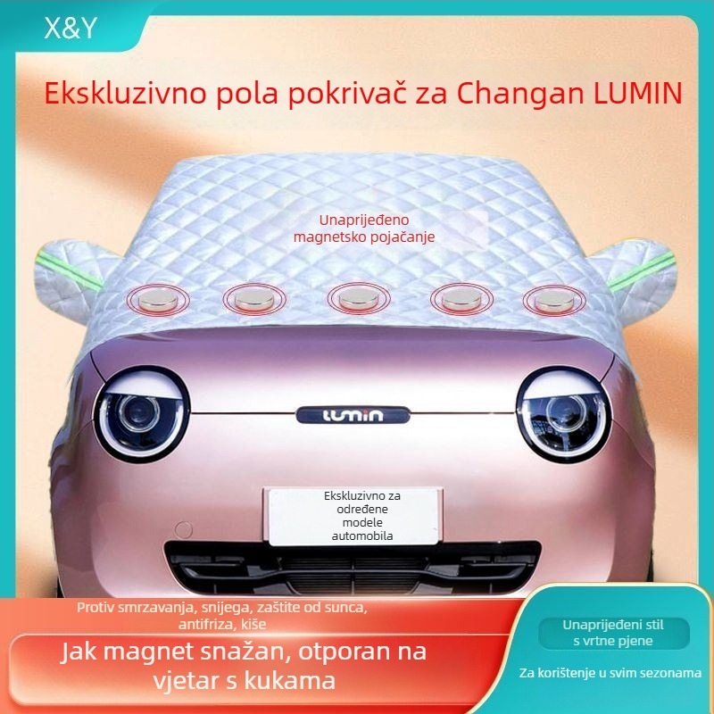 Magnetska zimska navlaka za prednje staklo automobila, debeli polukrov, zaštita od snijega i leda